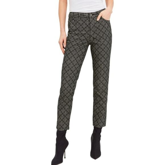 NWT Ksubi Slim Pin Black Gray Monogram Designer Straight Leg Jeans - Picture 1 of 9